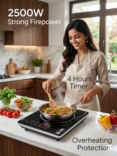 Image of Surya Ivansh 2500W Infrared Cooktop | All Utensil Friendly | 4 Hours Timer | Overheating Protection | 1 Year Warranty