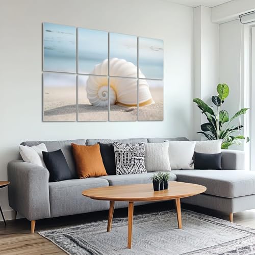 8 Pack Paneles Acústicos Artísticos para Absorción de Sonido con Diseño de Conchas Marinas, Textura Suave, Decorativos y Autoadhesivos para Estudios y Oficina 48"x32" miniatura 6