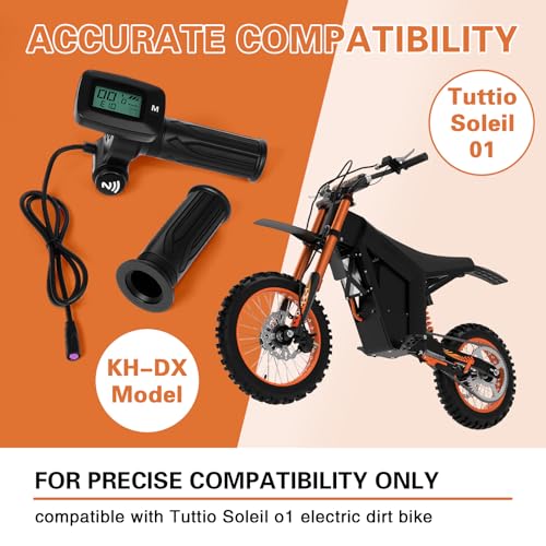 Image of Tuttio Soleil 01 New Throttle Integrated Display with M Button,and Left Side Grips only for Soleil 01 Electric Dirt Bike,Note: New and Old Throttle Cannot be Used interchangeably.48V - (NFC)