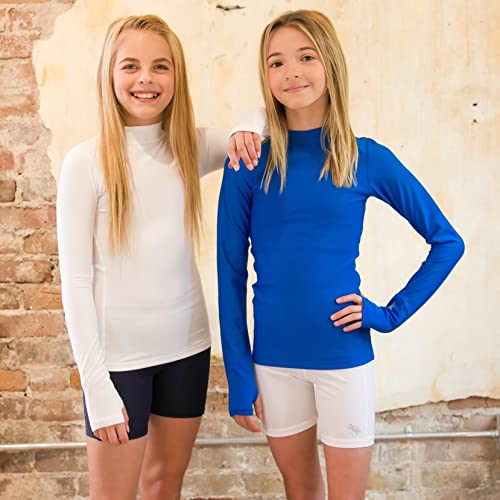 Dragonwing Long Sleeve Shirts For Active Tween And Teen Girls With Thumbholes- Girls Sports Base Layer And Thermal Underwear T-Shirts Ideal For Running, Skiing, Skating, Yoga, Soccer Royal Blue #TOP3