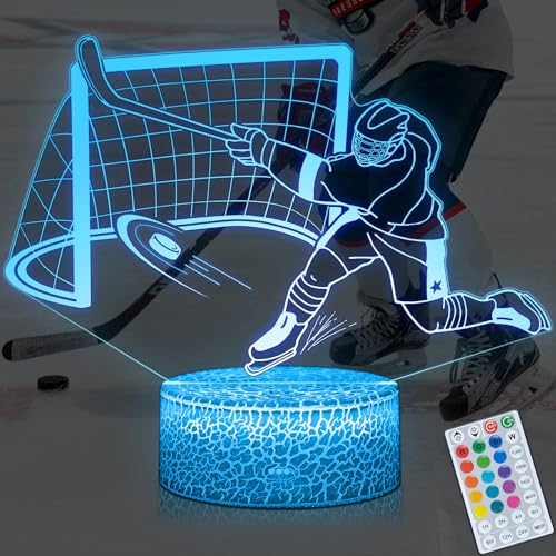 DAHEYMA Ice Hockey Gifts for Boys Hockey Night Light