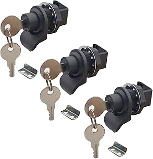 Push Button Lock with Key, Push Open Latch for Marine Boat Toolbox,Camper Glovebox,RV Glove Box, Golf Push Cart,Tool Box Lock Replacement (3 Packs)
