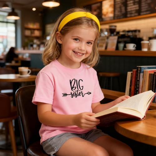 Image of Big Sister Shirt for Girls Toddler Kids Pregnancy Announcement Promoted to Big Sis T-Shirt Summer Short Sleeve Top