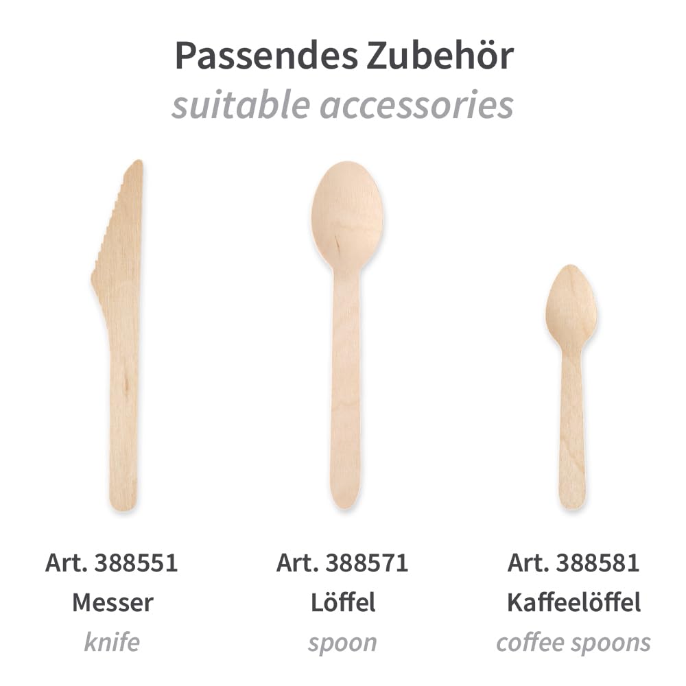 FRANZ MENSCH 1000 Stück NATUREStar Gabeln | Holz, FSC® 100%, natur, L: 16cm, Karton, Einwegbesteck, Holzgabel, Holzbesteck, Einmalbesteck, Party Besteck, Einmalgabel