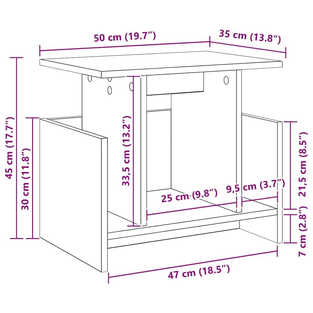 Stojak pod telewizor z drewna dębowego Sonoma 50 x 35 x 45 cm nowoczesny stolik pod telewizor z dużą ilością miejsca do przechowywania i półką do salonu, sypialni, kącik gamingowy zajmuje