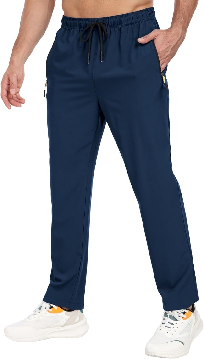 Mens Athletic Pants Lighteight Quick Dry Hiking Pants Outdoor Water Resistant Workout Sweatpants with Pockets - Image 2