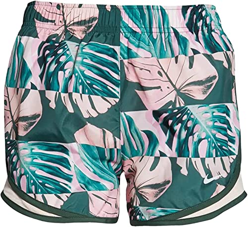 Nike Women's Dri-Fit Tempo Running Shorts (as1, Alpha, s, Regular, Regular, Green/Pink Floral)