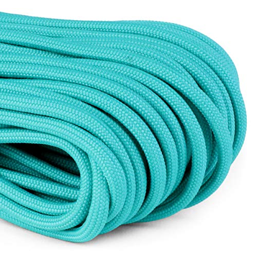 Image of Atwood Rope MFG 550 Paracord 100 Feet 7-Strand Core Nylon Parachute Cord Outside Survival Gear Made in USA | Lanyards, Bracelets, Handle Wraps, Keychain (Teal)