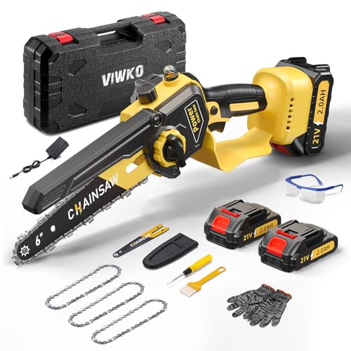 Mini Motosierra Bateria 6 Pulgadas, 1000W Motor Sin Escobillas Motosierra Eléctrica, 4000mAh Sierra Electrica de Mano, Minimotosierras de Batería para Jardinería, Compatible con las Baterías de Makita