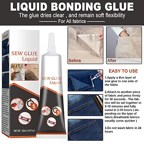 2023 New Sew Glue Liquid For All Fabrics, Cloth Repair Sew Glue, Instant Sew Glue Bonding Liquid, Quick Dry Multi Fabric Sew Glue, Fabric Glue For Clothing Permanent Washable (1Pcs) #TOP3