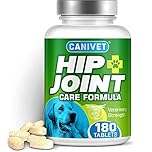 CANIVET HIP and JOINT Supplements for Dogs | Glucosamine, Green Lipped Mussel, Chondroitin, MSM & Hyaluronic Acid | Mobility Support for Senior Dogs & Stiff Joints | Made in UK | 180 Tablets