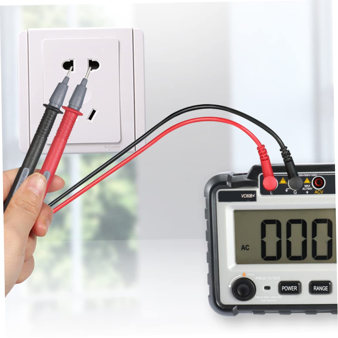 Probador de Resistencia de Aislamiento Digital, medidor Megger Medidor de Voltaje de Resistencia a Tierra, VC60B 250/500/1000V DC Megger electrónico, Blanco