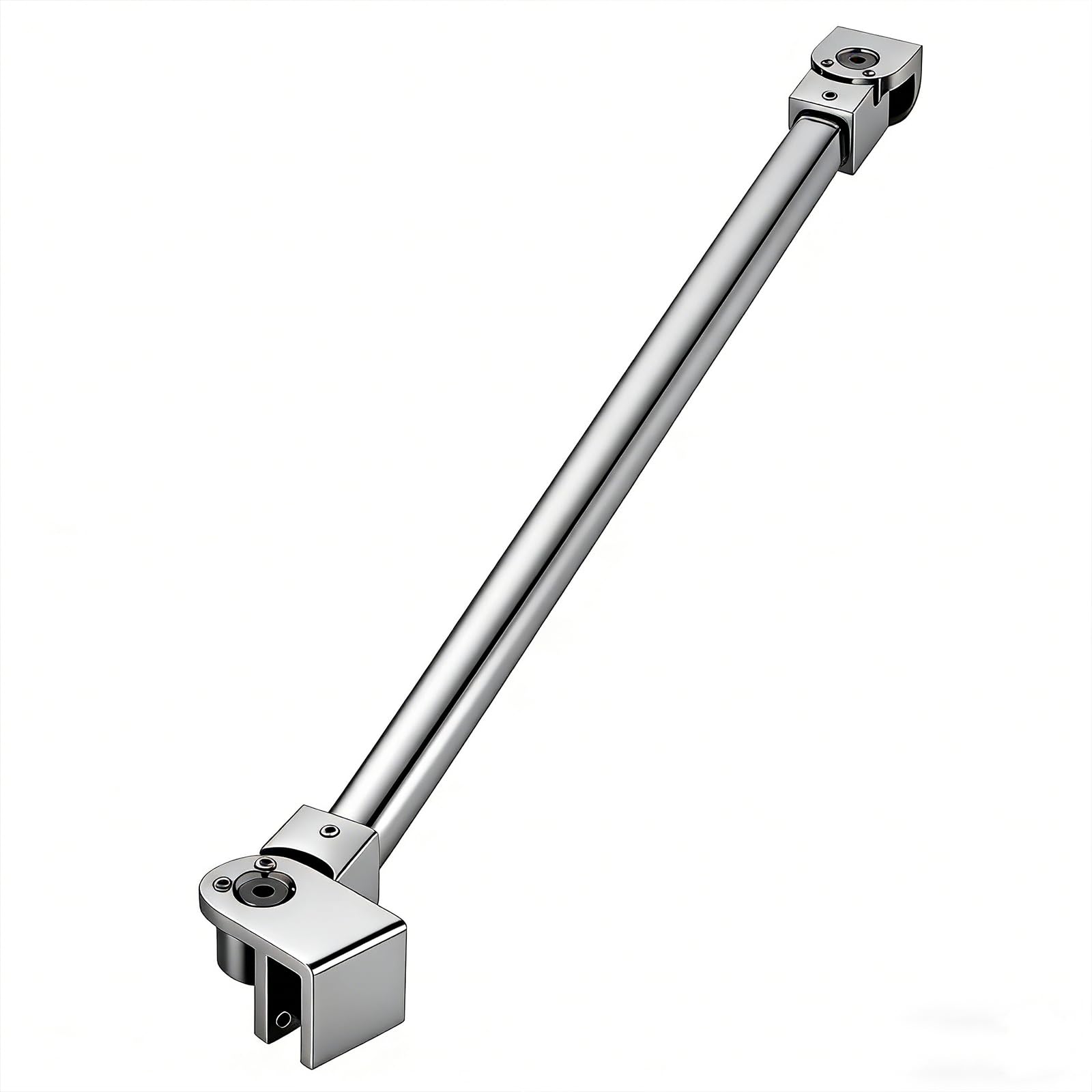 Carvmpin Adjustable Shower Screen Support Bar, 400mm Stainless Steel Walk-in Shower Rail, Rotatable by 180°Wall, for 6-10mm Glass, Easy Installation, Rust-Resistant Silver
