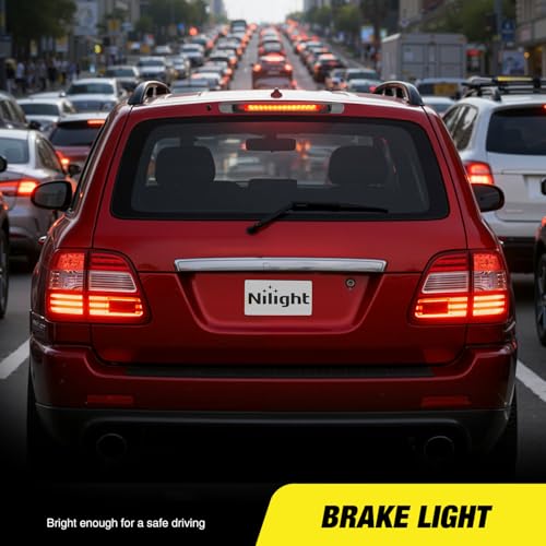 Image of Nilight Third Brake Light Tail High Mount 3rd Stop Lights Smoked Lens Compatible with Toyota Land Cruiser 1998 1999 2000 2001 2002 2003 2004 2005 2006 2007 Van SUV Rear Center Cab Lamp