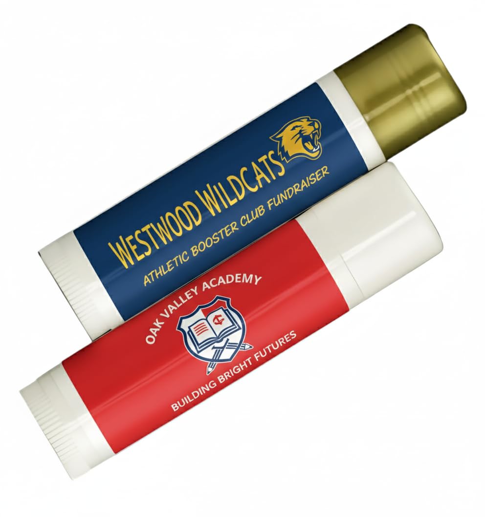 Bulk Fundraiser Giveaways Personalized Logo | School Event Party Favors Corporate Promotional Products Sports Team Charity Awareness Gifts | 100 Lip Balm Per Order Bulk Fundraiser Giveaways Personalized Logo | School Event Party Favors Corporate Promotional Products Sports Team Charity Awareness Gifts | 100 Lip Balm Per Order