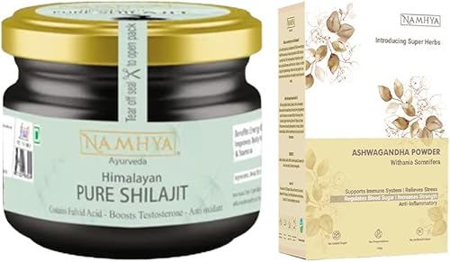 Namhya Resina Ayurveda Himalaya Shilajit y polvo de Withania somnifera