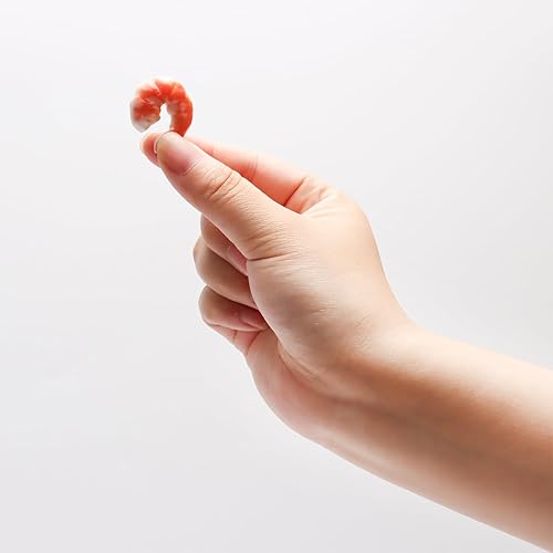 Miniatura 3 de Hiawbon 15 figuras artificiales de camarones de plástico realistas, camarones pelados falsos, modelo de camarones de comida simulados para el hogar,