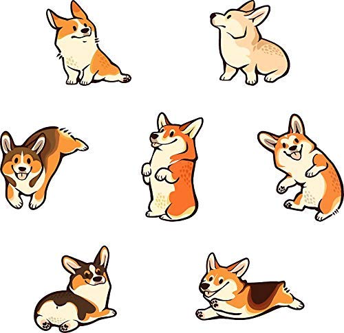 MAGNET Jolly Corgis in Green Magnetic Car Sticker Decal Refrigerator Metal Magnet Vinyl 5