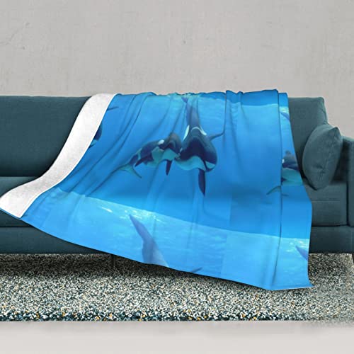 Couverture super douce toutes saisons imprimé baleines pour lit - 3