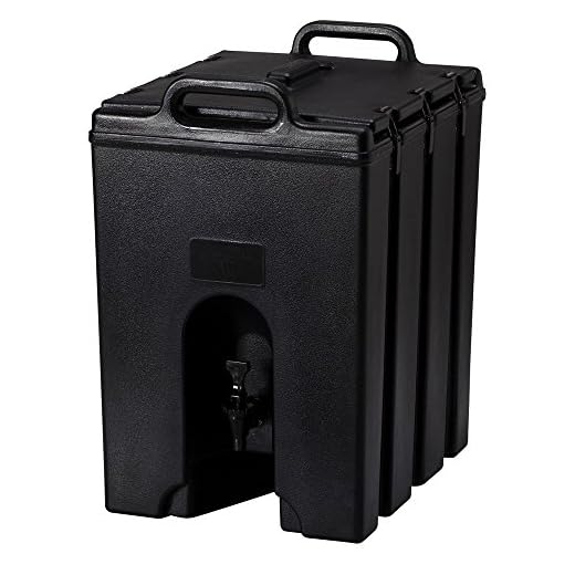Cambro 1000LCD110 Camtainer 10 Gallon Capacity Black Case of 1