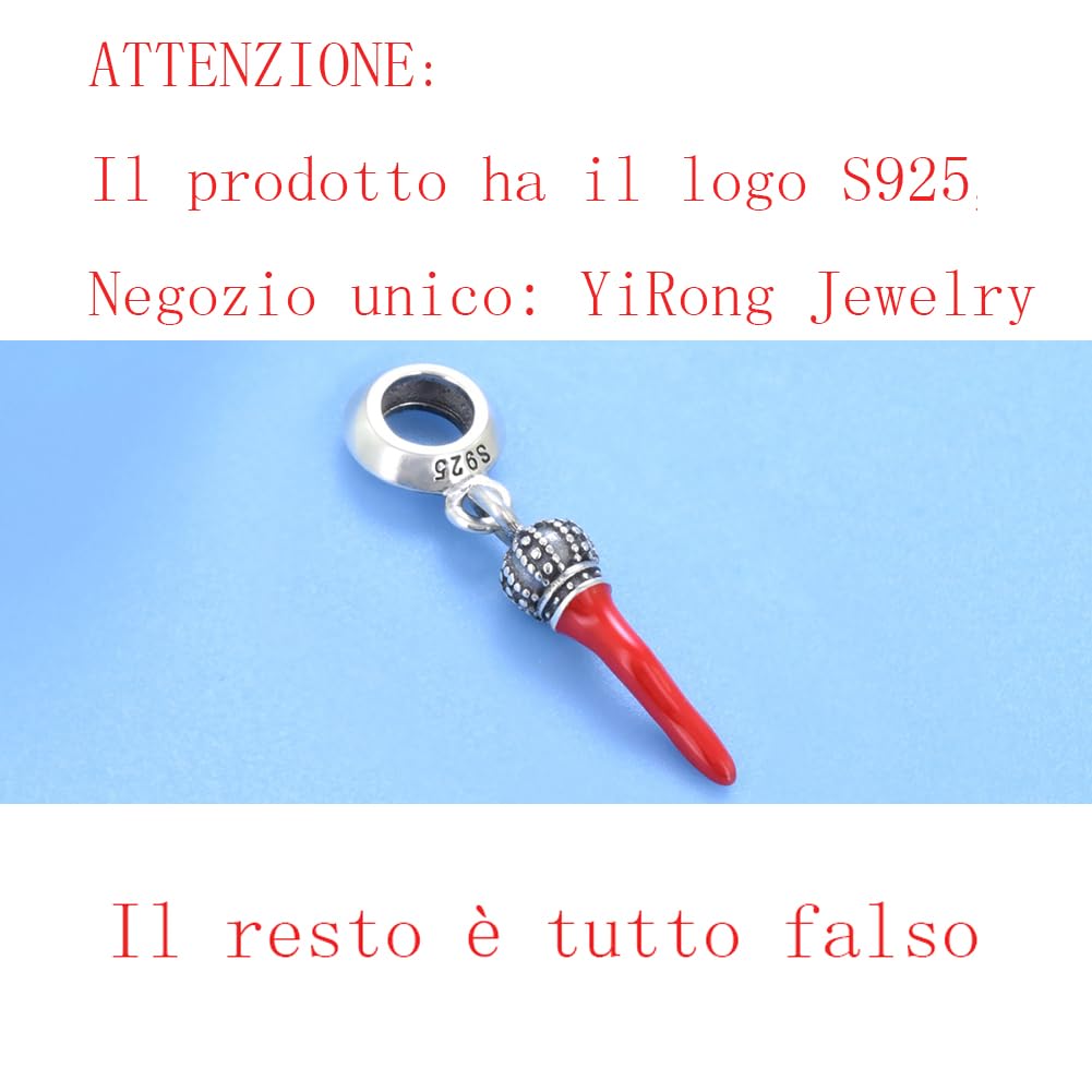 Image secondaire de Breloque en forme de corne rouge en argent sterling 925 pour bracelet Pandora, Argent sterling Argent