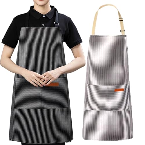 Genérico Delantal Para Cocinar,Unisex Tareas Del Hogar | Delantales De Cocina Con 2 Bolsillos - Para Cocinar Hornear Lavar Platos Hombres Y Mujeres