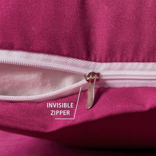 Image of 2 Pack Microfiber King Size Zipper Pillowcases,Rose Pink Pillow Case Set of 2,Soft Comfortable Not Shrink Pillow Cases King,Breathable Luxury Pillow Covers(20x36 Inches)