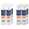 Aquaboon 4-Pack of 1 Micron 10" x 2.5" Sediment Water Filter Replacement Cartridge & Aquaboon 4-Pack String Wound Water Filter Cartridge | Universal Whole House 1 Micron 10 inch Cartridges
