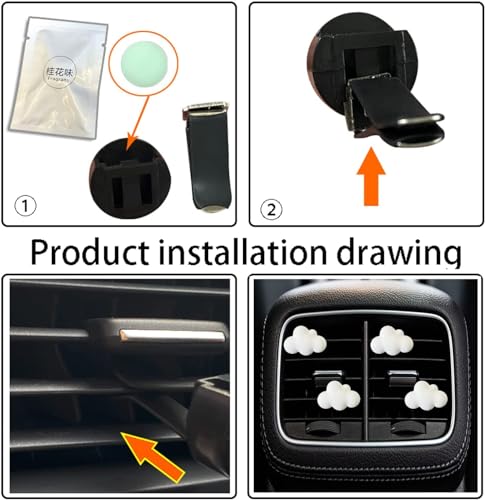Image of 4 Pcs Cloud Air Vent Clips, Cute Cloud Car Air Fresheners Vents Clips Funny Car Diffuser Vent Clips Interior Decor Charm Cute Accessories Decoration for Women Automobile Aroma Diffusers