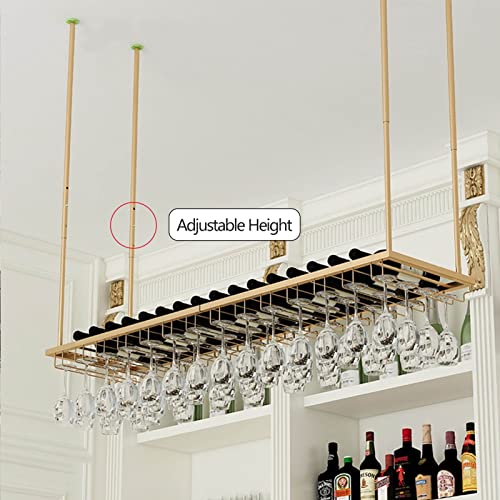 Casier à vin au Plafond avec Support pour Tasses de vin à l'envers en Métal - 5