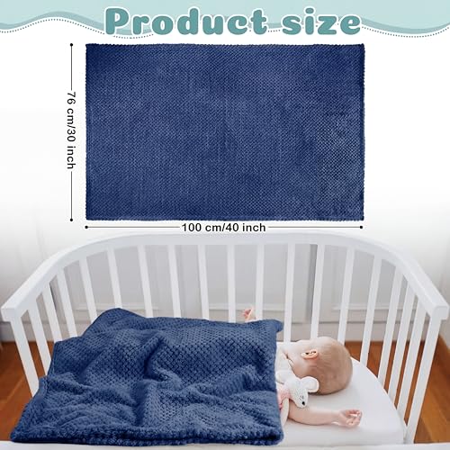 Image of Reginary 4Pcs 30x40 Baby Blanket Fuzzy,Blue, Green, Khaki, Gray | Waffle Flannel Baby Throw Blankets, Warm Nursery & Crib Blankets, Girl & Boy Newborn Infant