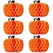 6PCS Thanksgiving Party Pumpkin Honeycomb Decorations - Thanksgiving/Halloween/Friengsgiving Party Supplies Favors Autumn Table Centerpieces Wall Decor