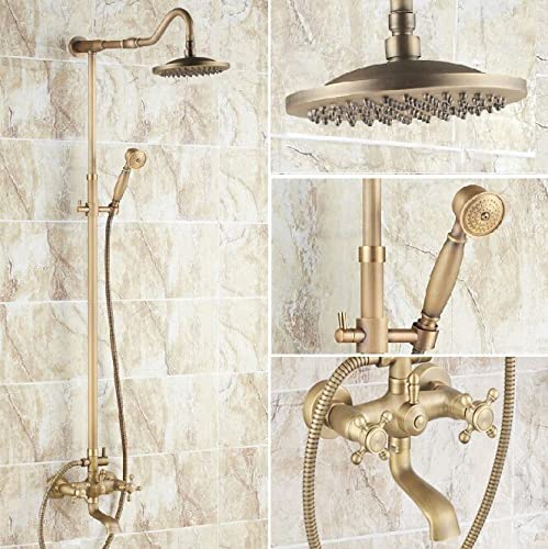 Robinet de douche de pluie vintage rétro en laiton antique d'exception Mrs105