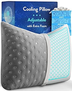 AMAZON - Adjustable Side Sleeper Pillow for Neck and Shoulder Pain Relief – Cooling Gel Memory Foam Pillow – Curved Pillow for Side and Back Sleepers– Bed Pillow for Sleeping – Adjustable Memory Foam Pillow