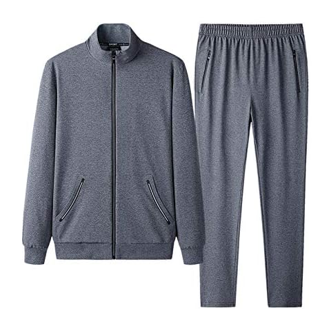DOSLAVIDA Men's 2 Piece Running Jogging Sweatsuits Casual Athletic Tracksuit Set Full Zipper Training Sportswear Suits Cover