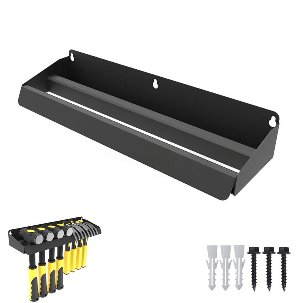 Support mural pour marteau en acier noir, organisateur d'atelier suspendu compact