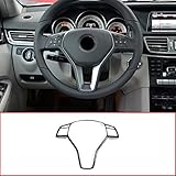 Farbe: Kohlefaser DIYUCAR Carbon Fiber Style ABS Auto Innenraum Lenkrad Dekoration Rahmen Verkleidung Zubehör für Benz A B C E CLA CLS GLA GLK Klasse W176 W246 W204 W207 W212 W117 W218 X156 X204