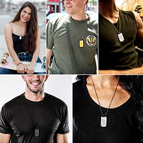 FindChic-Dog-Tags-Personalized-Necklace-for-Men-with-Silencer-Custom-Text-EngravedPrint-Photo-Military-US-Army-ID-TagSaint-Michael-Guardian-Pendant-Stainless-Steel-Jewelry-Gift-with-Jewelry-Box