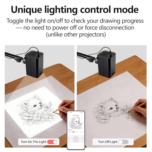 Image of Art Projector for Tracing with Adjustable Stand, Web-Based Control No App Needed, Drawing Projector Works with iOS /Android, Great for Beginners, Craft Lovers or Kids