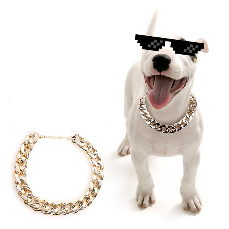 FRCOLOR Pet Necklace Cool Pendant Chain for Small Dogs and Cats Fashion Jewelry Photo Prop Weekend Party Accessory - Image 2