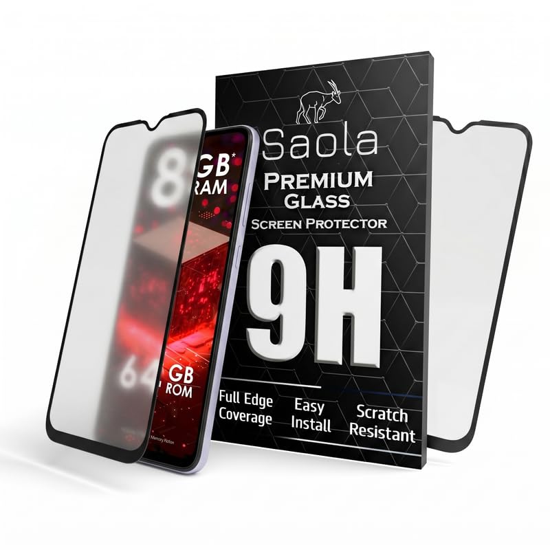 Image of Saola Anti-Glare Matte Screen Protector for itel A60s | Smooth Touch Finish, 9H Strength Glass, Full Coverage, Bubble-Free Installation Kit | Quick & Easy Application | Pack of 1