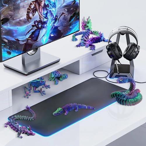 Kenmohuo 6PCS 3D Printed Animals, Joint Articulated 3D Printed Fidget Toys Animal Collectable for Adult Home and Office Decoration Gift (Blue Green Purple) - Image 5