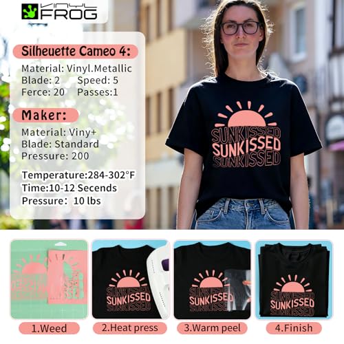 Image of VINYL FROG Coral Heat Transfer Vinyl Roll 12 inch x5ft Matte HTV Vinyl | Coral Iron on Vinyl for T-Shirts, Stretchy & Machine Washable Heat Press Vinyl for DIY Craft Designs