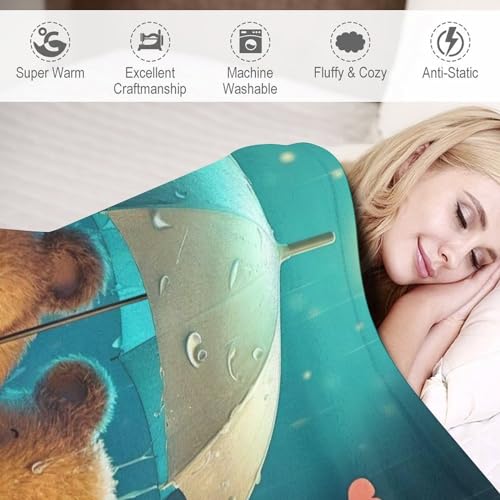 Couverture polaire ours lit flannel chaude confortable 100x130 - 4