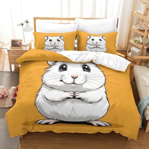 Parure de lit hamster 3D housse de couette 200x200 microfibre lit double - 3