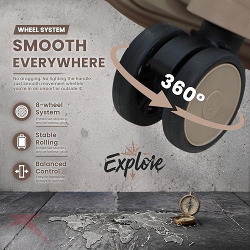 Image of Explore Luggage Trolley Bags | Polypropylene Durable Hard Shell | Polypropylene Durable Hard Shell, TSA Type Lock, 360 Disc Spinner Wheels, Expandable Suitcase