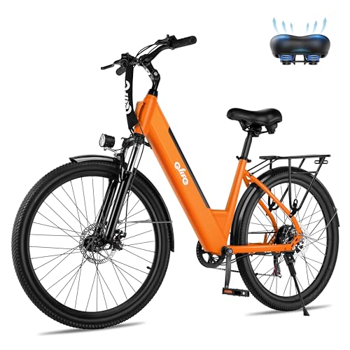 Image of Qlife Cityone Electric Bike for Adults & Teens, Step-Through Commuter Ebike, 1000W Peak Motor, 55-Mile Range, 48V Removable Battery, 26-Inch City Tires, 7-Speed, Up to 20+ MPH