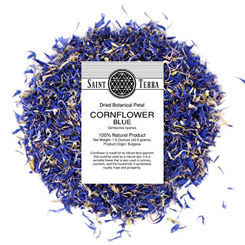 Saint Terra Dried Cornflower Blue Petals, 1.5 Ounces