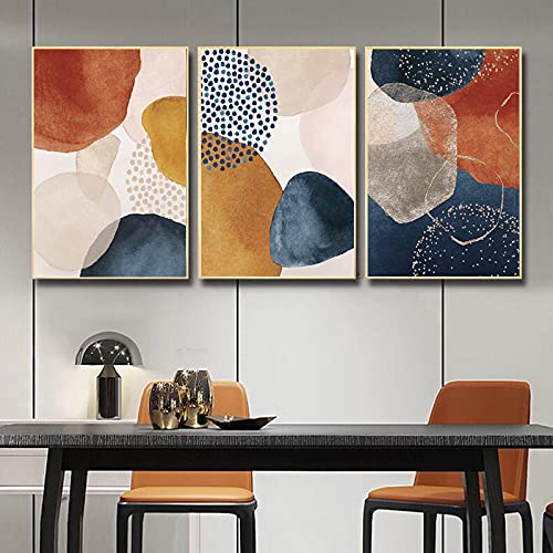 Affiche murale géométrique orange grand format 60x90 pour habiller un mur vide