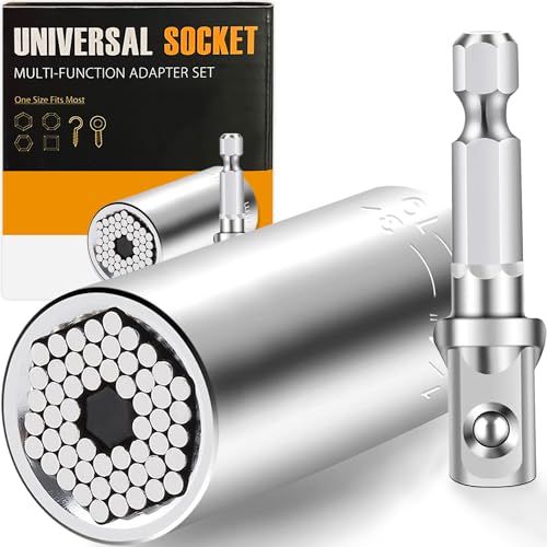 Gifts for Men Super Universal Socket Tool Fathers Day Dad Gifts for Men Him Husband Birthday Grip Socket Set w/Power Drill Adapter Cool Tools Gadgets for Mens Christmas Stocking Stuffers for Adults
